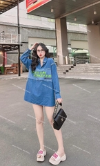 Áo sơ mi jean tay dài bụi