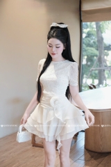 Đầm tua cổ tròn bling