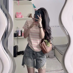 Áo thun sọc trơn - Form vừa