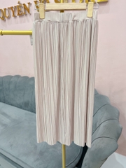 Chân váy midi dập li - lưng chun co giãn