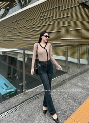 QJ 5704 Quần jean loe Chanel túi sau