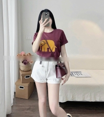 Quần jean đùi xắn lai - 0330 Trắng