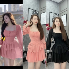 Đầm voan xòe tầng - S M
