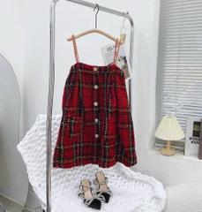 Đầm 2 dây Babydoll đỏ caro