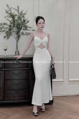 Đầm ôm body 2 dây đuôi cá cut eo