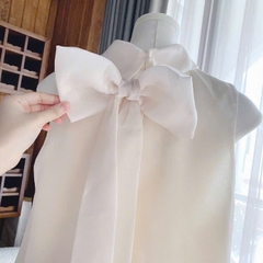 Set voan nude cổ lọ chân váy dập li