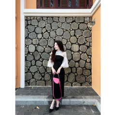 BIGSIZE 55-65kg - Đầm tiểu thư tay phồng thanh lịch
