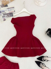 Đầm trễ vai ngắn