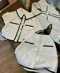 Set áo dạ xố cổ sen