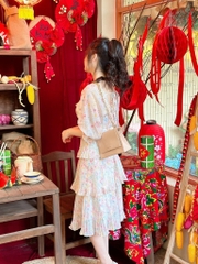 Đầm maxi hoa tầng dập li