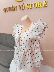 Áo Babydoll tơ chấm bi