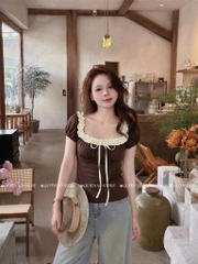 Áo thun cổ u viền bèo trơn