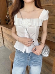 Áo sơ mi hoa ngực - 369