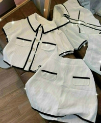 Set áo dạ xố cổ sen