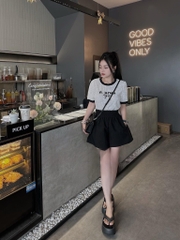 Áo thun Miu kèm nơ đá - Freesize dưới 52kg