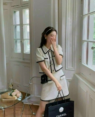 Set áo dạ xố cổ sen