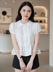Áo sơ mi babydoll mềm - Trắng 1395