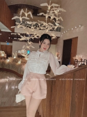Set voan xếp li ngực