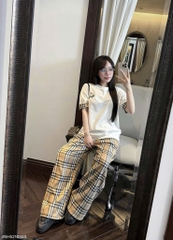Set thun quần suông BBR - Trắng