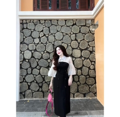 BIGSIZE 55-65kg - Đầm tiểu thư tay phồng thanh lịch