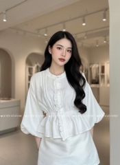 Áo sơ mi tay bồng - Trắng