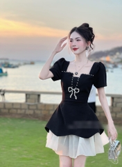 Đầm xoè nơ đá hot