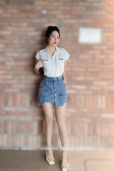QJ 323 Chân váy jean nút - S - L