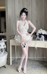 Set áo yếm ren chân váy sóng