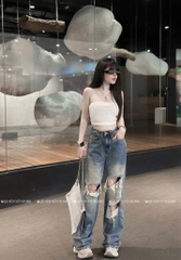 QJ 6108 Quần jean suông