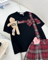 Set caro đỏ BBR kèm gấu