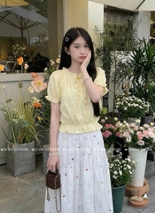 Áo đũi tơ tay phồng tk