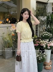 Áo đũi tơ tay phồng tk