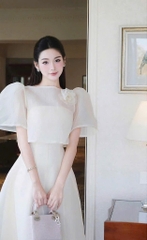 Set đầm maxi voan tơ đính hoa