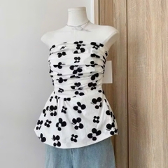 Áo cúp ngực thô hoa tùng su - 843