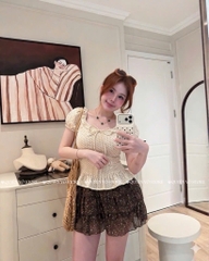 Áo thun cổ u viền bèo lai bèo