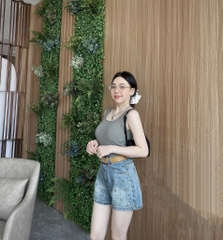 Quần jean đùi Chanel nhí - 2606 - Nhạt
