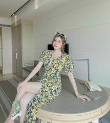 Đầm maxi hoa vàng S