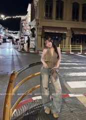 QJ 6536 Quần jean suông