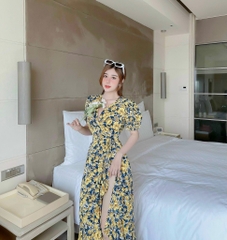 Đầm maxi hoa vàng S