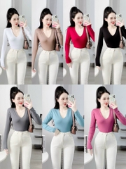 Áo thun bozip cổ tim Hot - Tay dài