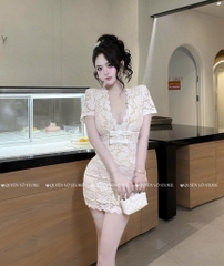 Đầm ôm body ren - Trắng