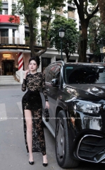 Đầm ren ôm body - Đen