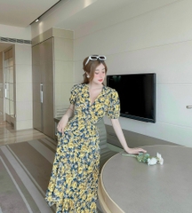 Đầm maxi hoa vàng S