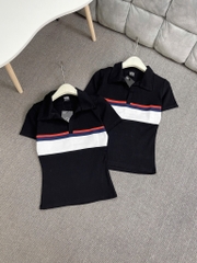 Áo thun cổ bẻ phối màu - Form vừa