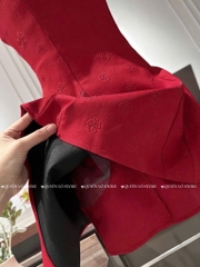 Đầm đỏ xòe tay tiên