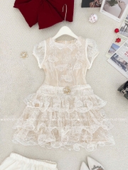 Đầm ren tiểu thư - Kem