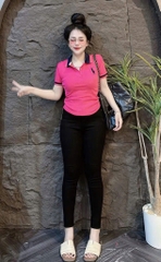 Áo thun cổ bẻ thêu ngựa - Form vừa