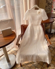 Set đầm maxi voan tơ đính hoa