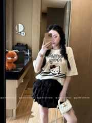 Set áo kitty chân váy tầng - 8527