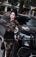 Đầm ren ôm body - Đen